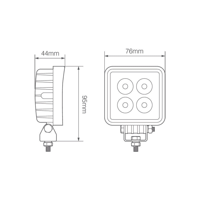 LED Autolamps Red Line Range LED 12W Square Flood Lamp - One Stop Truck Accessories Ltd