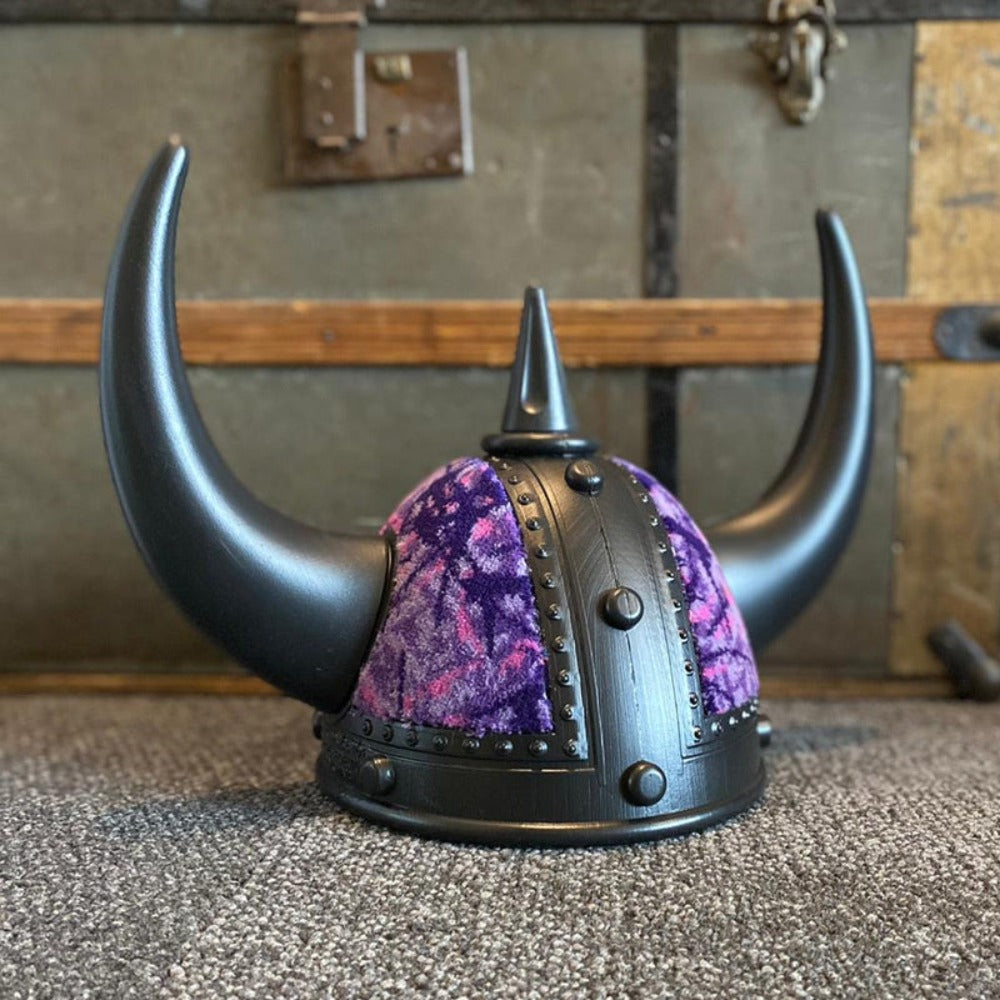 Scandi Souvenirs Black Viking Helmet - Danish Pluche (Purple) - One Stop Truck Accessories Ltd